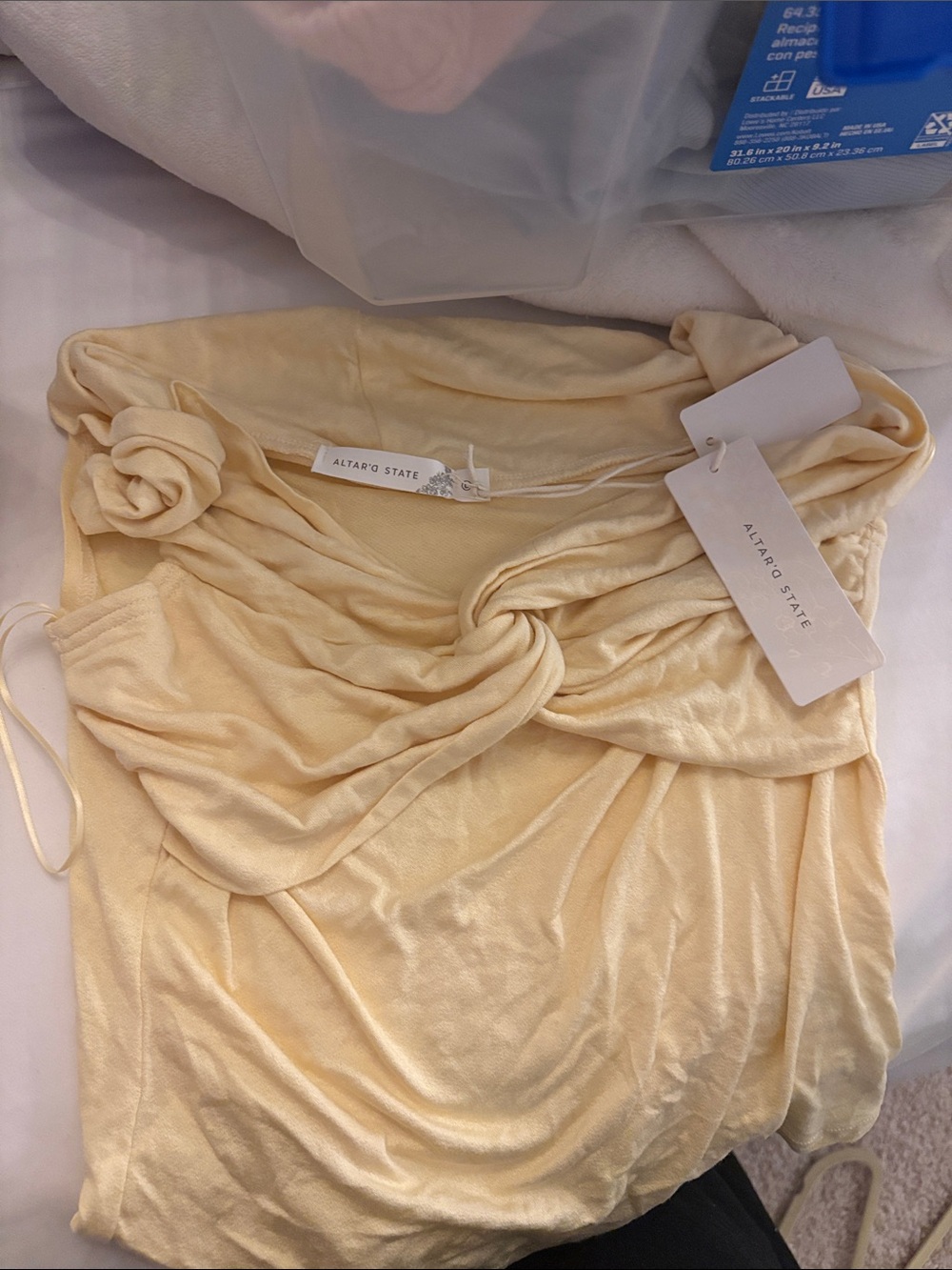 Altar'd State Cream Twisted Knot Bandeau Top